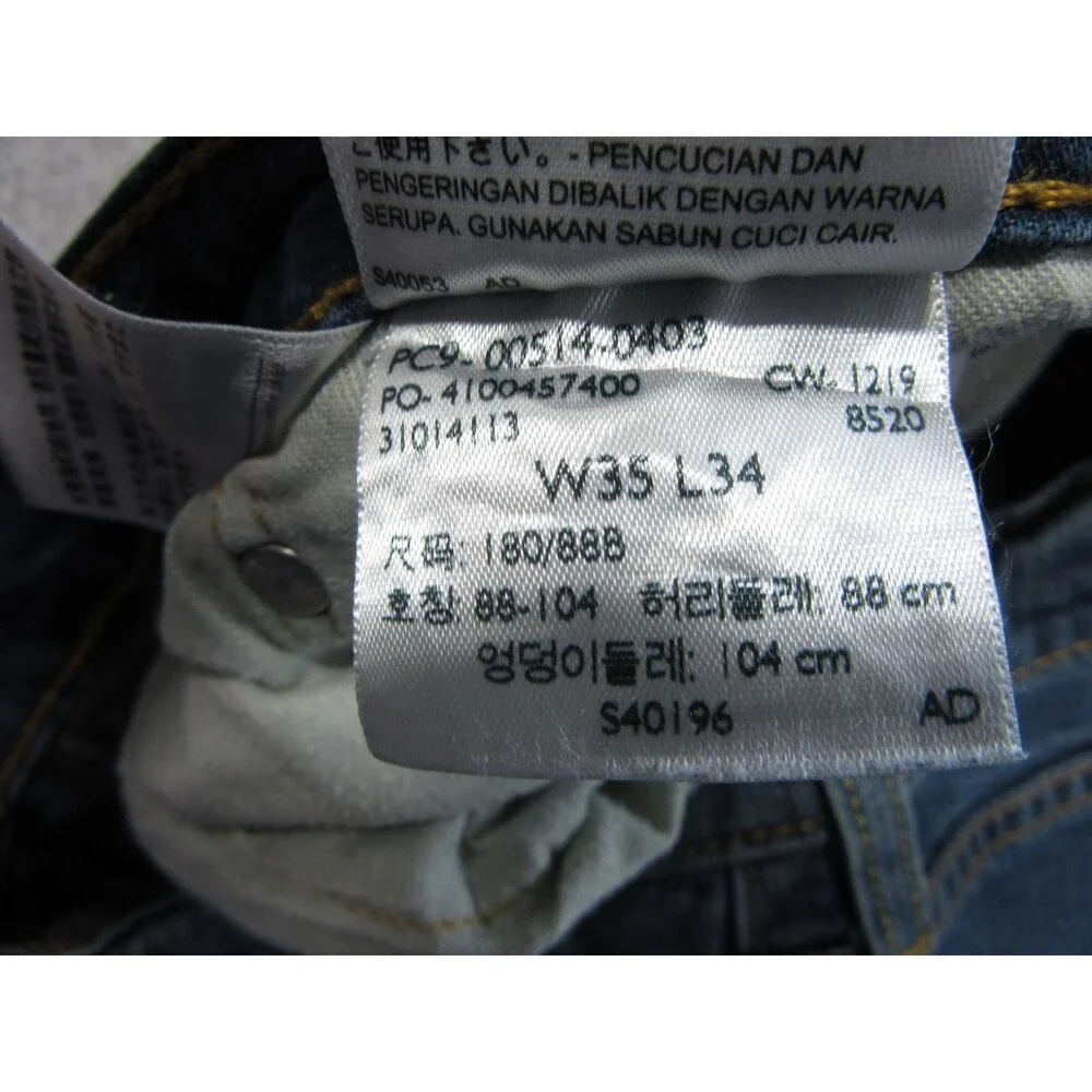 Levis 514 Jeans Mens 35 x 34 (Actual 30 x31.5) Slim Straight Leg MediumWash Blue